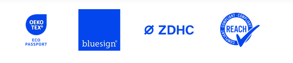 REACH OekoTex ZDHC Bluesign logos